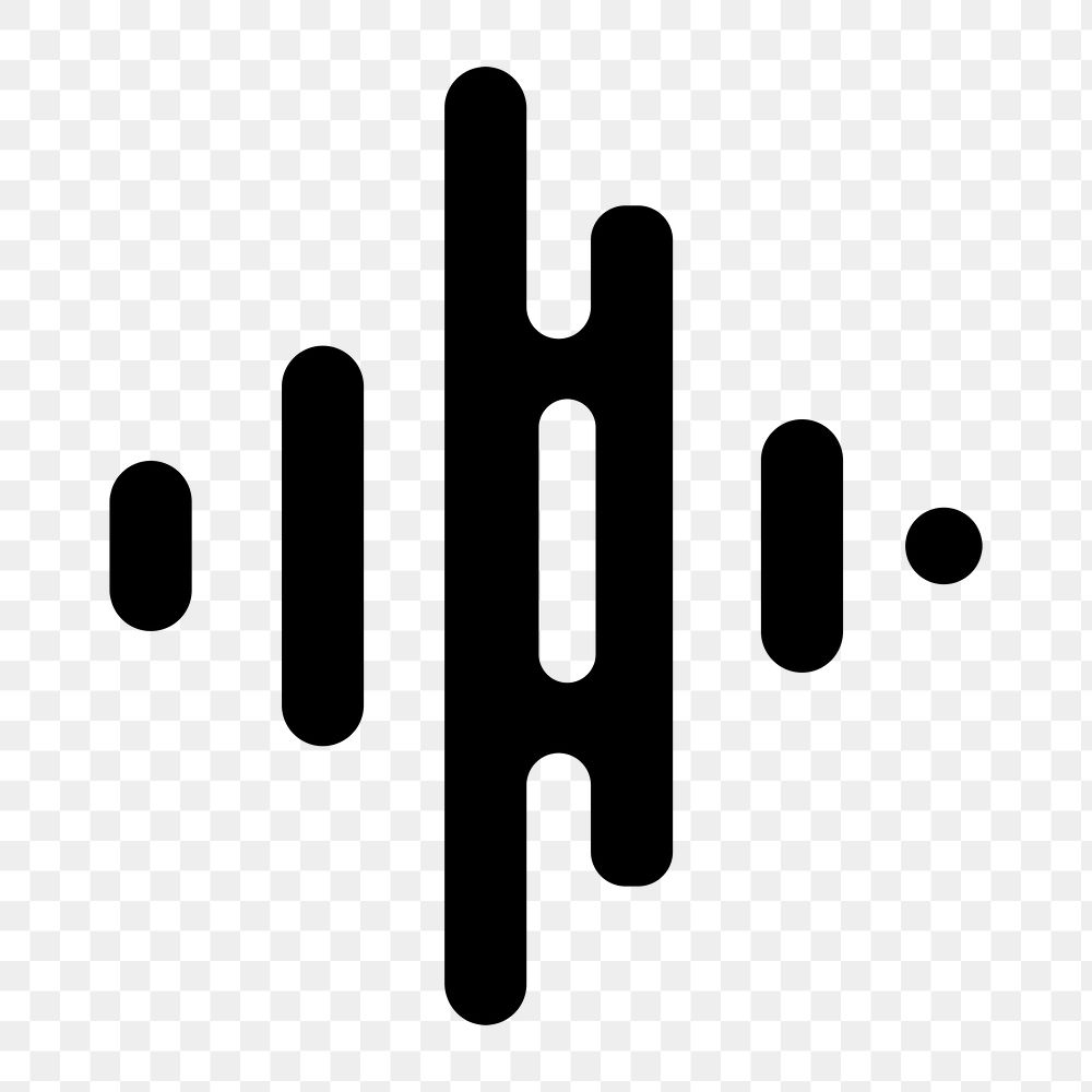 Png audio wave icon flat design in black