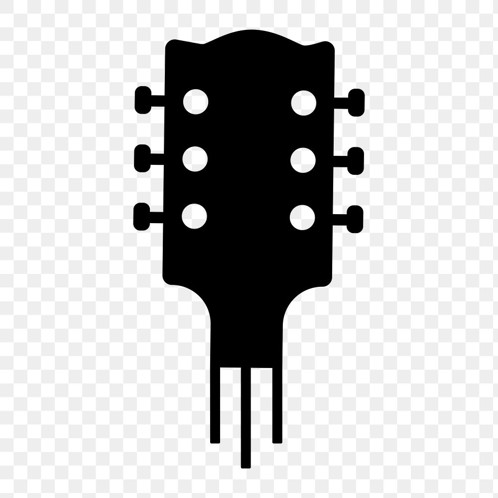 Png guitar icon minimal design in black