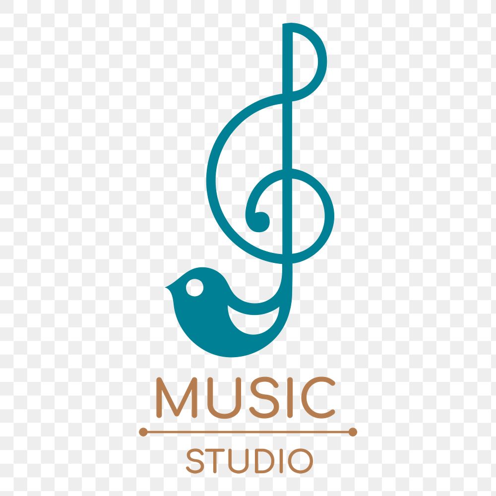 Png Sol key logo musical note flat design with music studio text