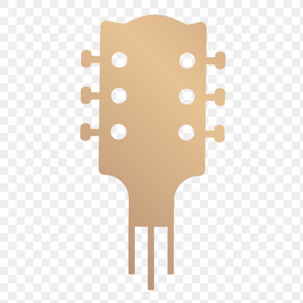 Png guitar icon minimal design in gold