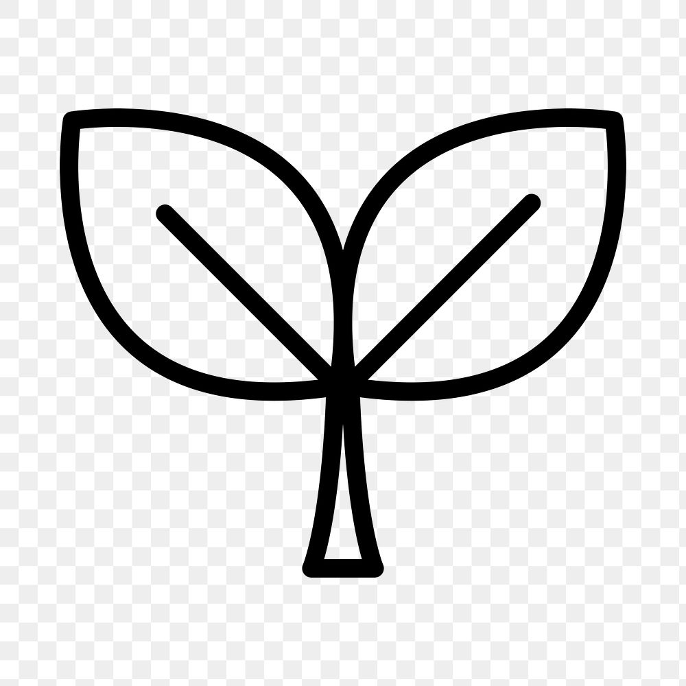 Leaf png black environment icon in simple line