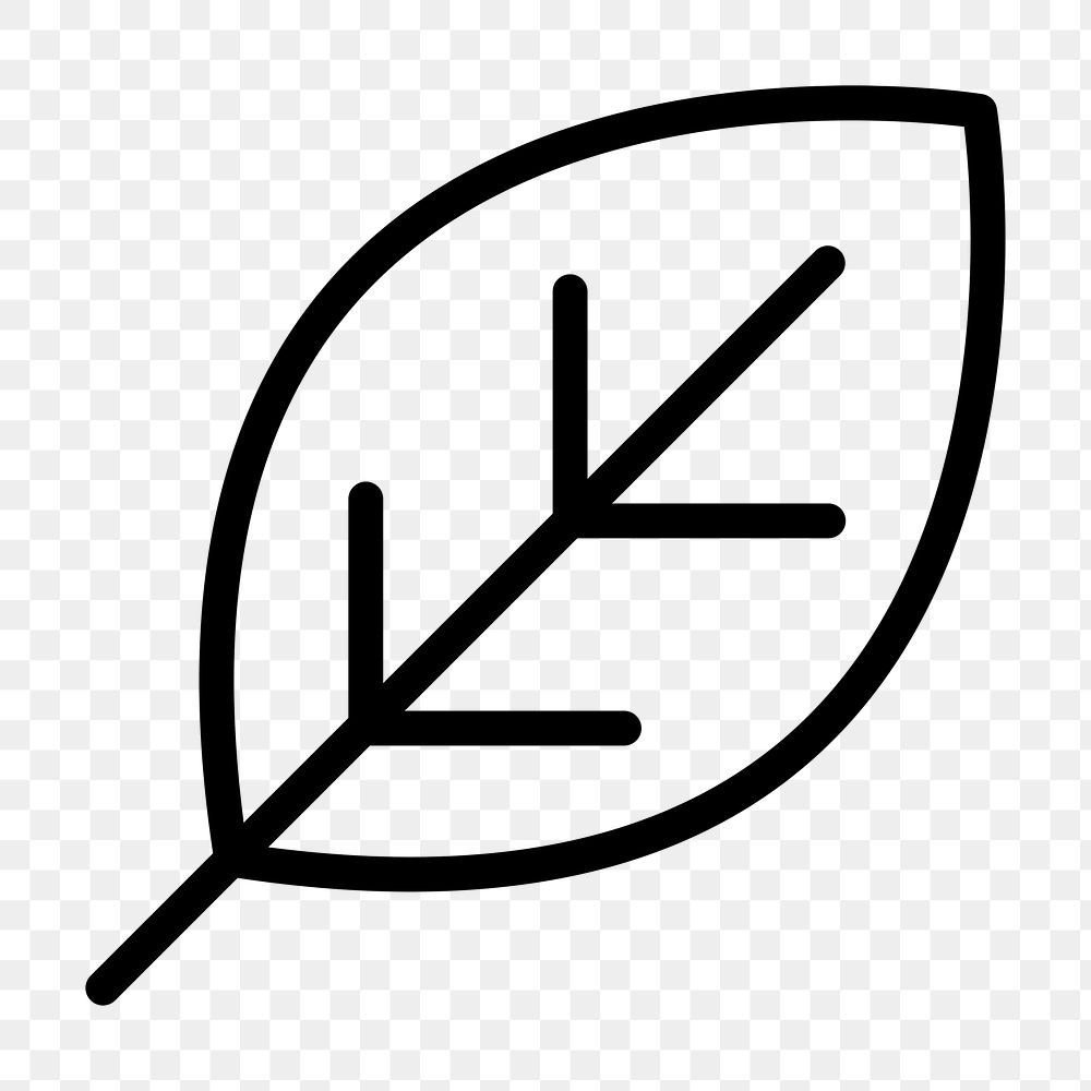 Leaf png black environment icon in simple line