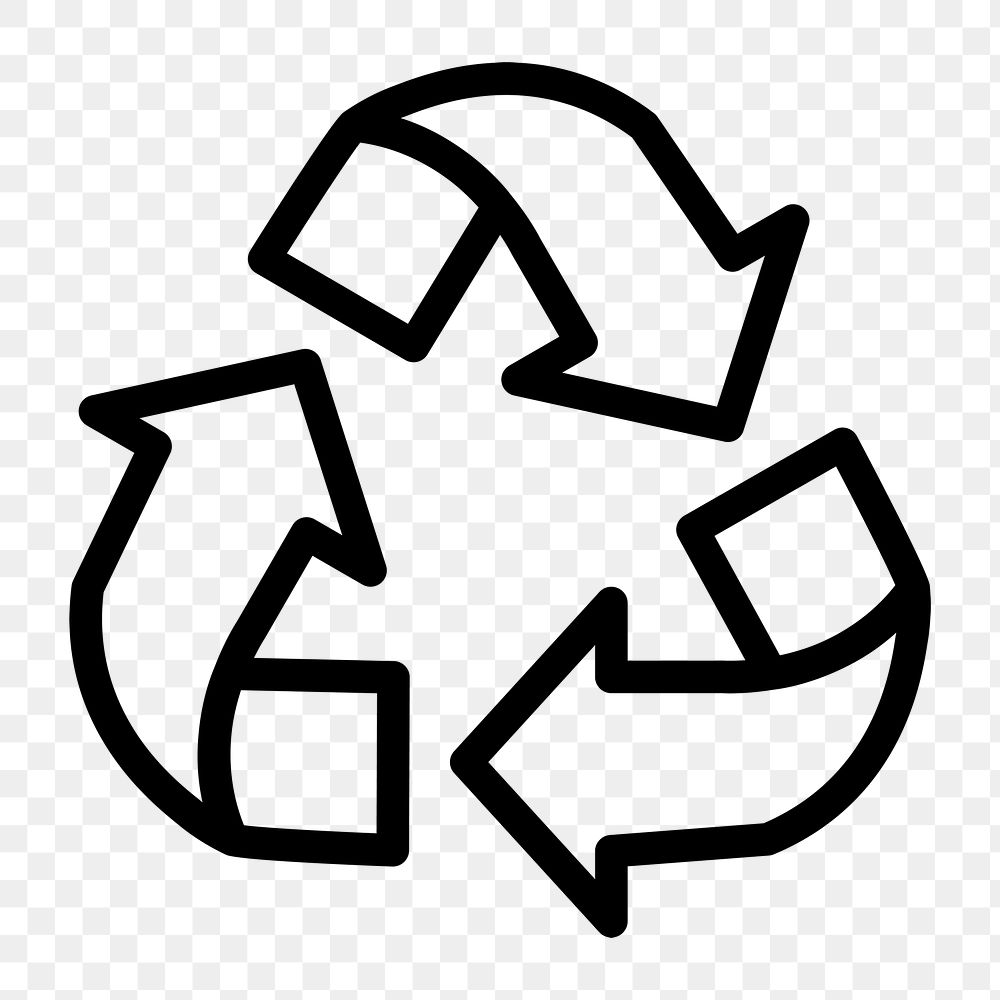 Png recycling icon black earth day symbol in simple line