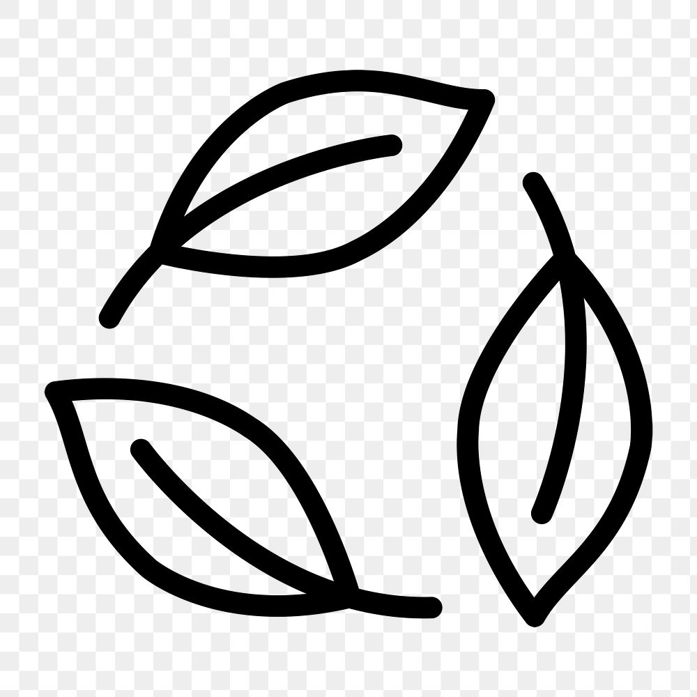 Png recycling leaf icon earth day symbol in simple line