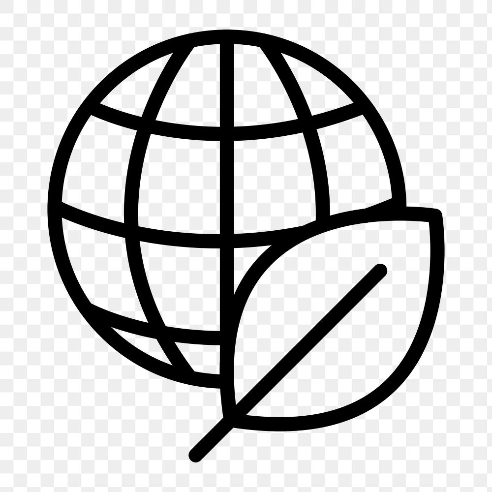 Png sustainable planet icon in simple line