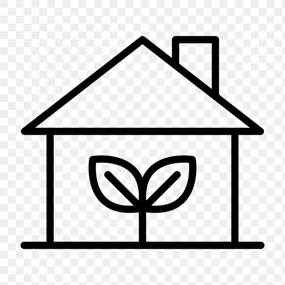 Png sustainable living household icon in simple line