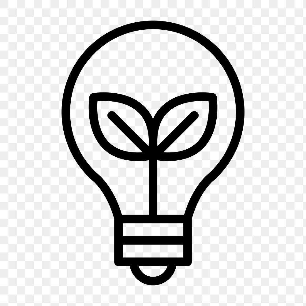 Png light bulb icon for power conservation campaign day in simple line