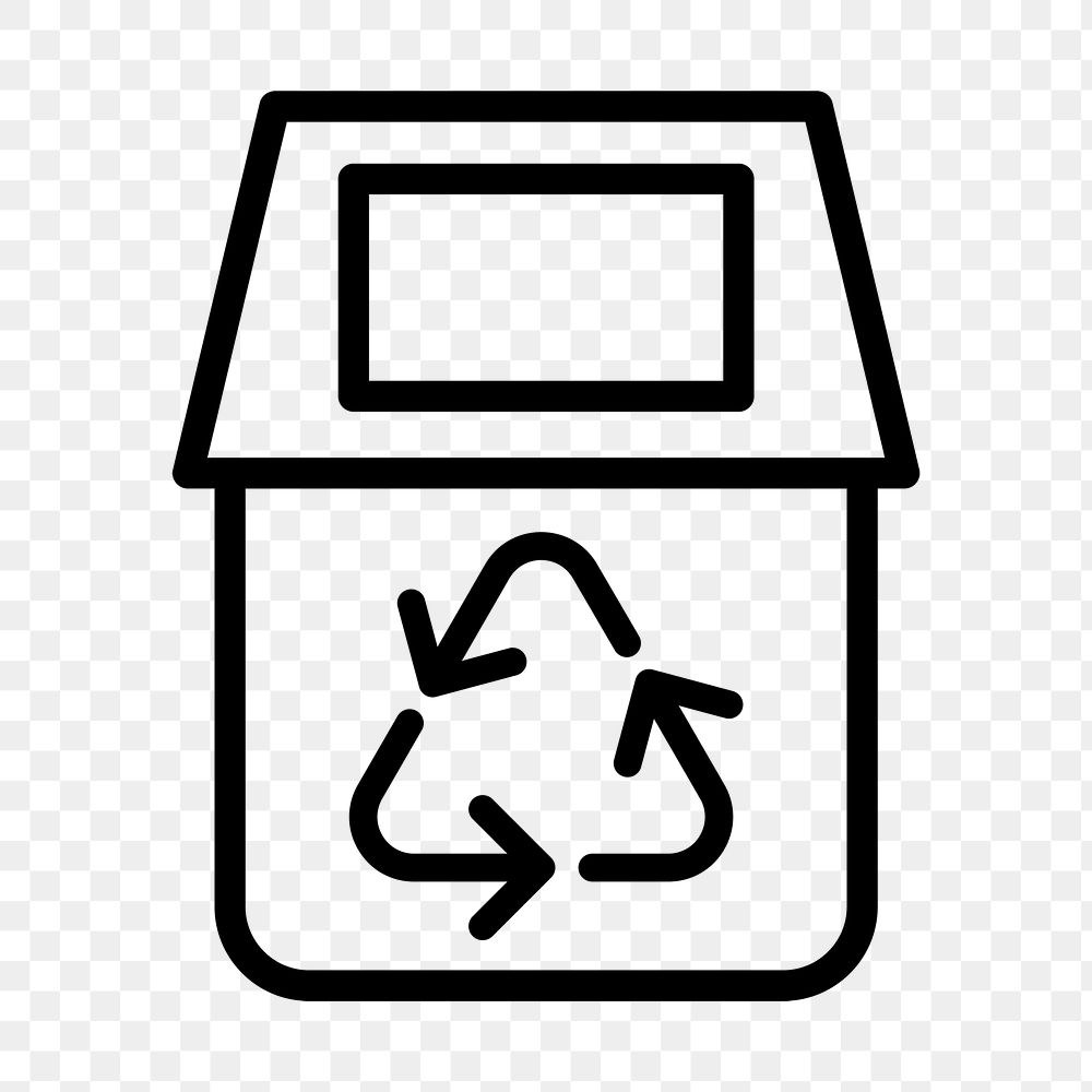 Png recycling bin icon for world environment day in simple line