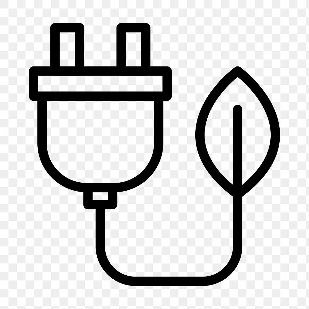 Png plug bin icon for world environment day in simple line