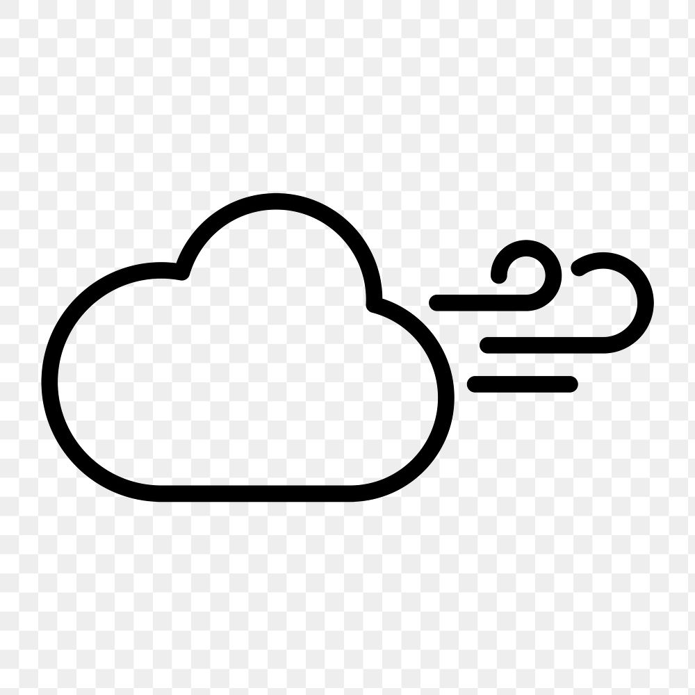Png windy cloud icon for world environment day in simple line