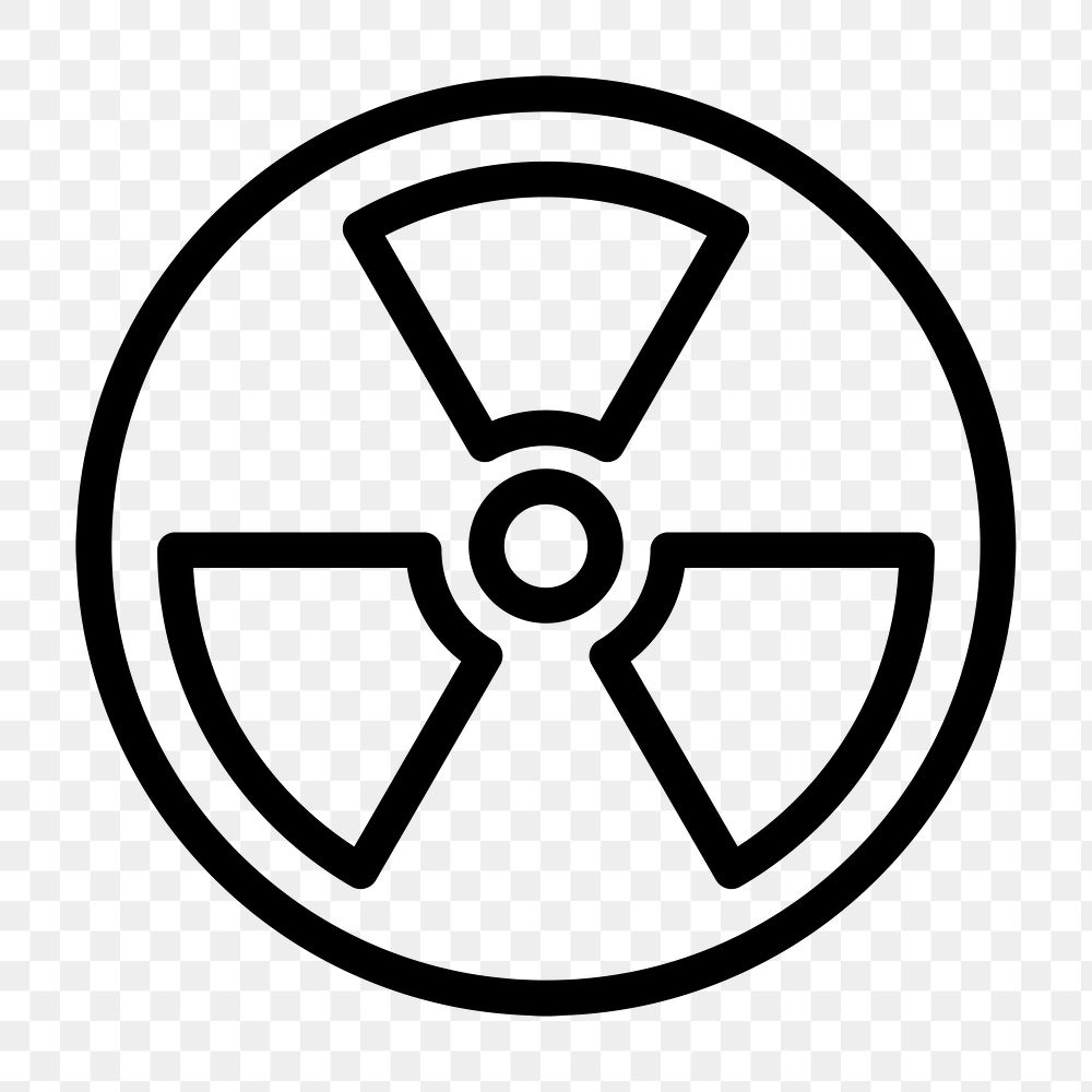 Png radiation hazard symbol business in simple line