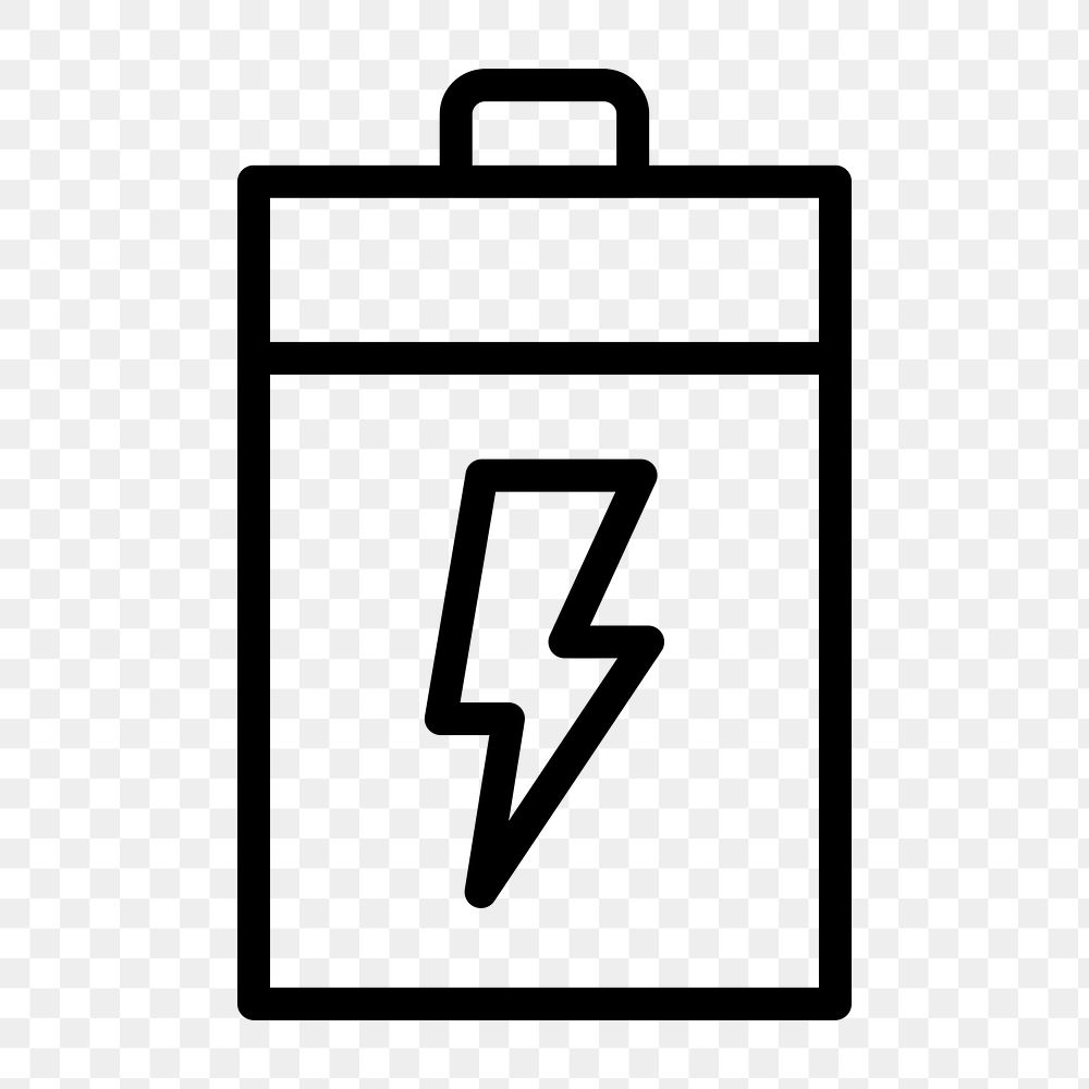 Battery png renewable power icon environmental awareness simple line