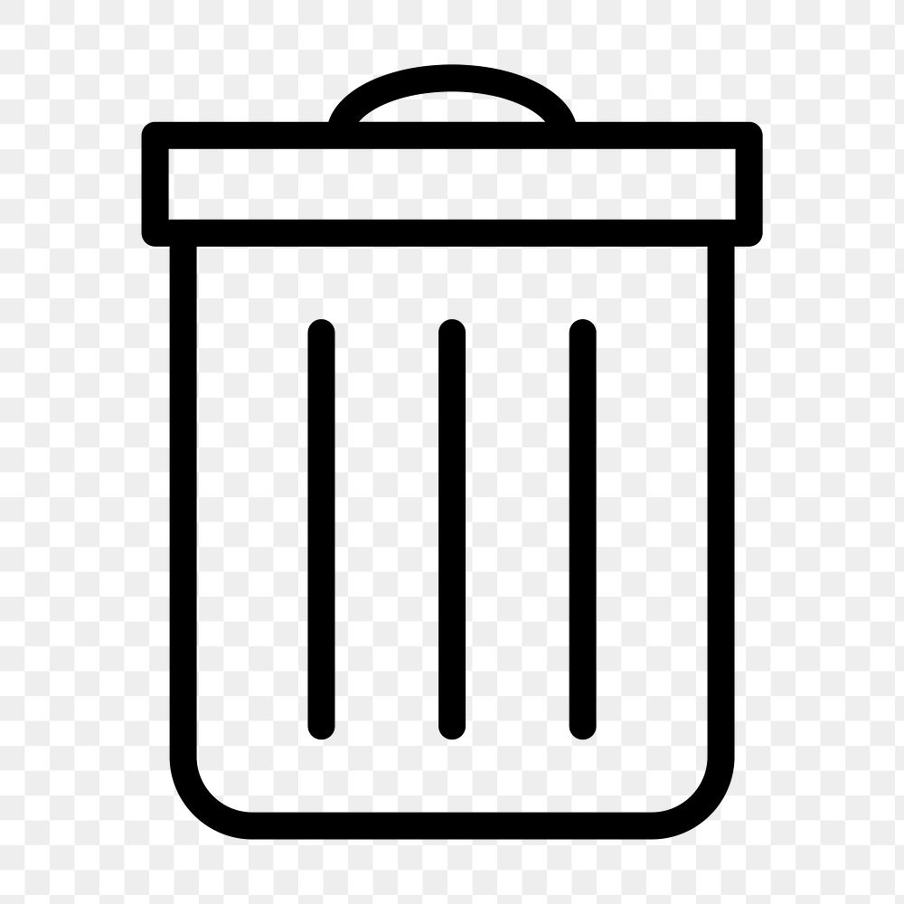 Png recycling bin icon global warming reduction in simple line