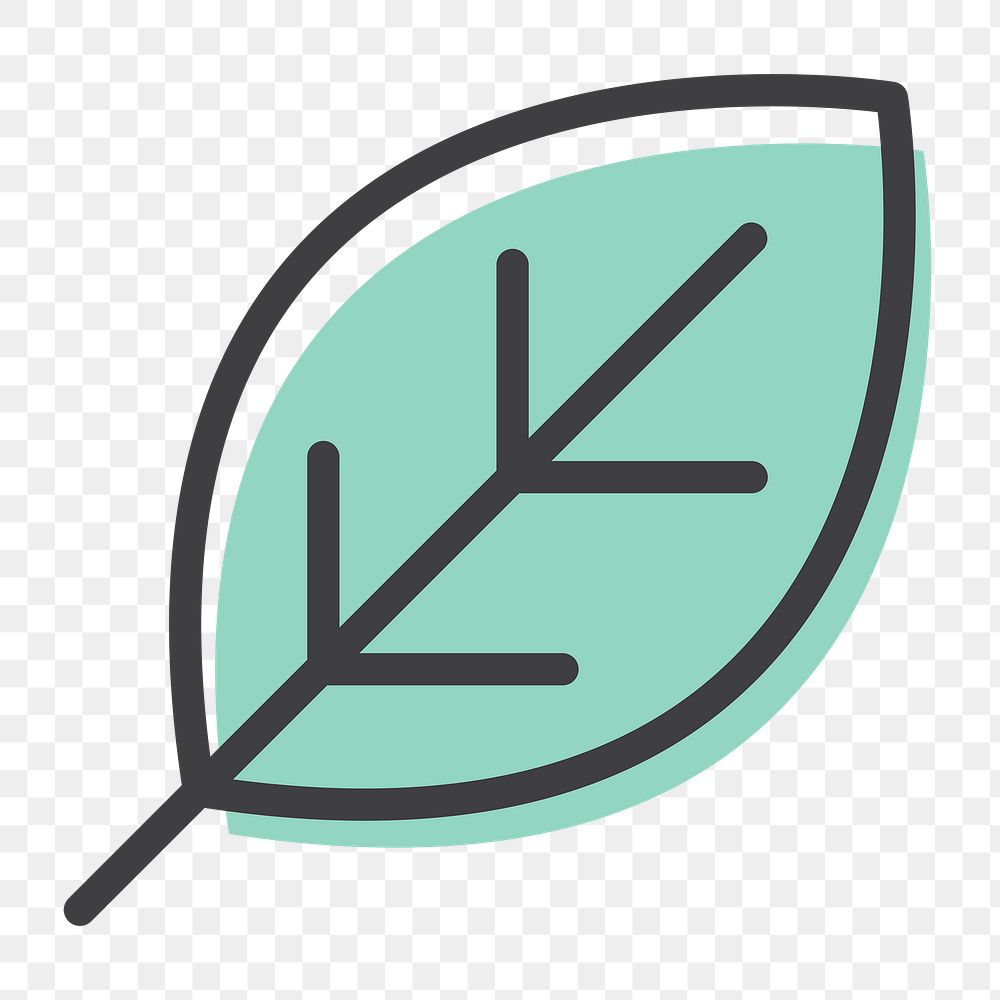 Leaf png green environment icon in minimal line