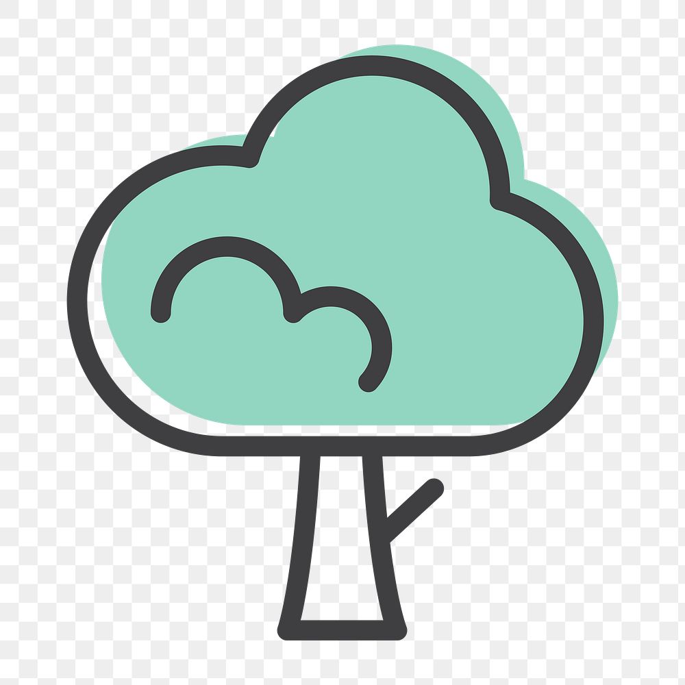 Png tree icon for world environment day in simple line
