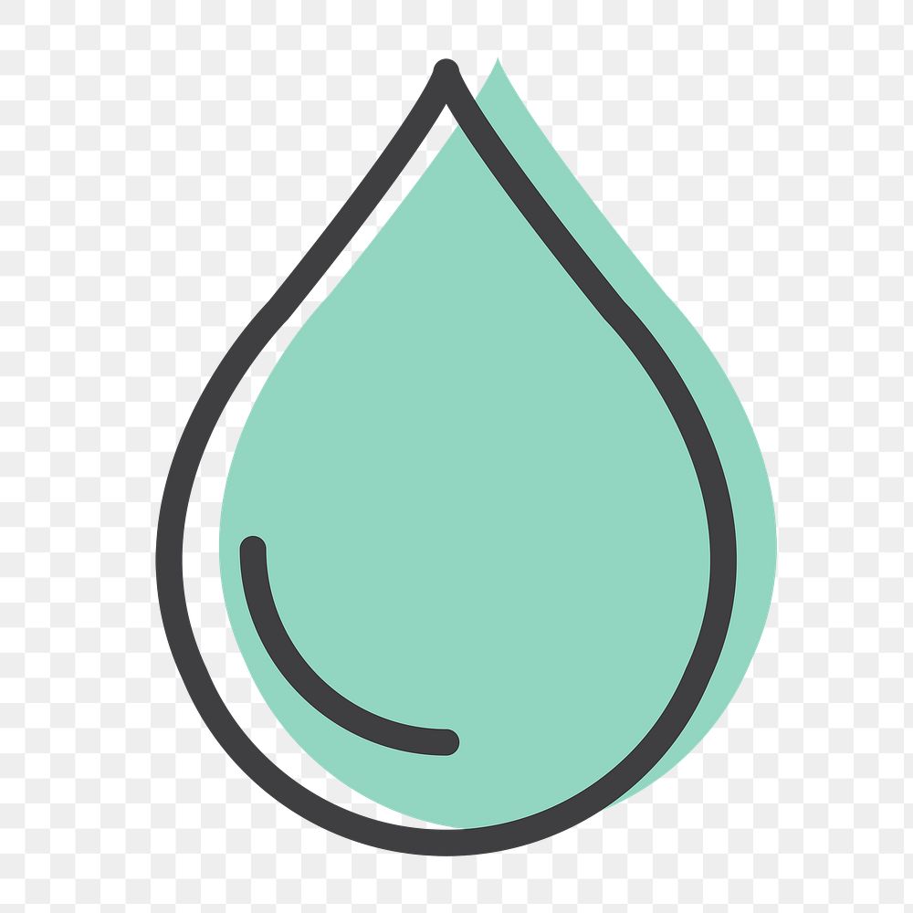 Png water drop icon for world environment day in simple line