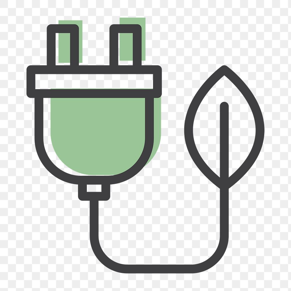 Png plug bin icon for world environment day in minimal line