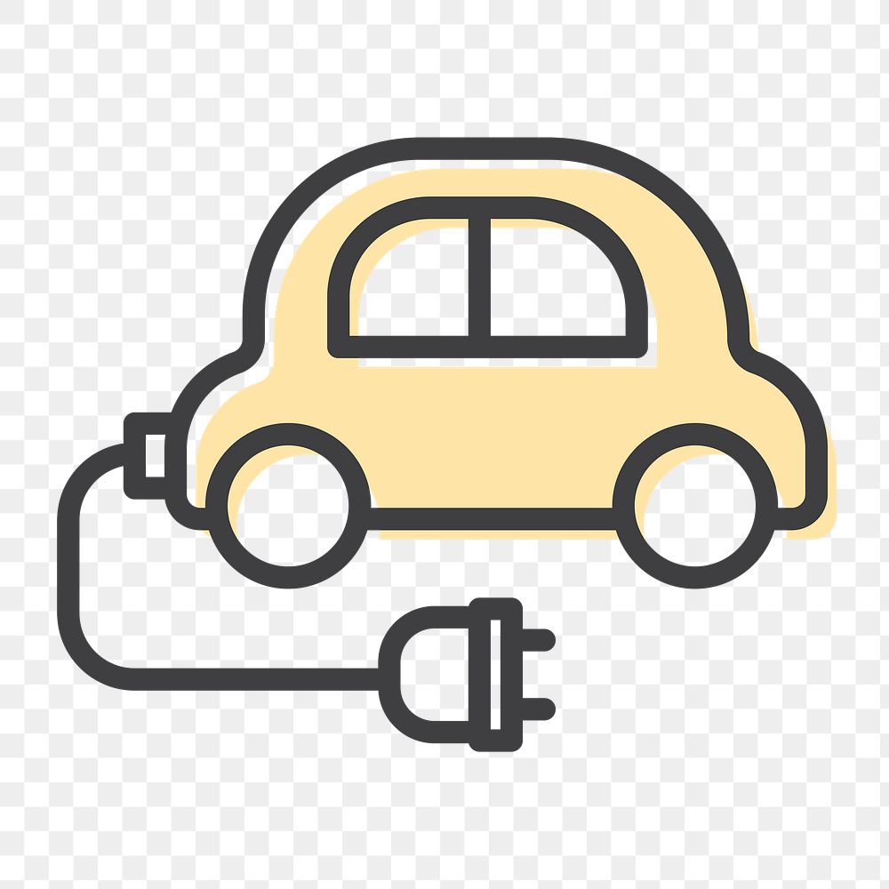 Png EV car icon for world environment day in simple line
