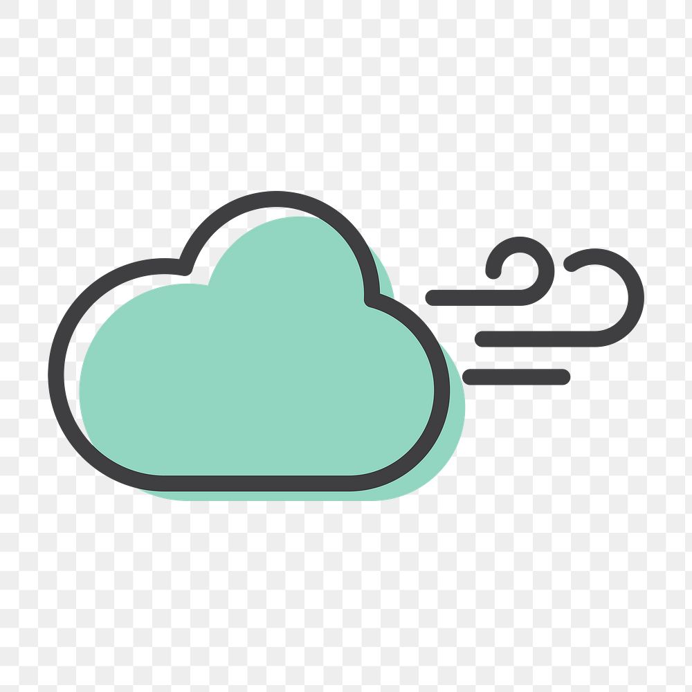 Png windy cloud icon for world environment day in simple line