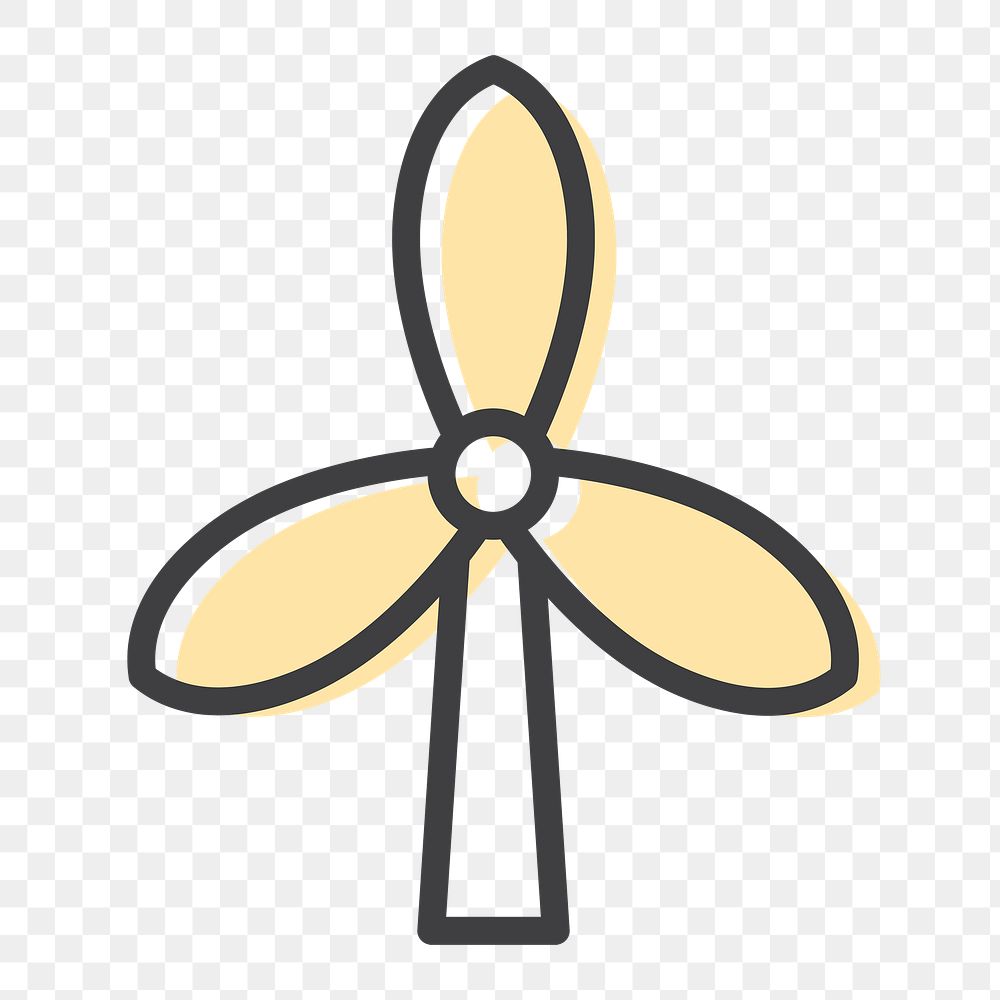 Png wind turbine icon for world environment day in simple line