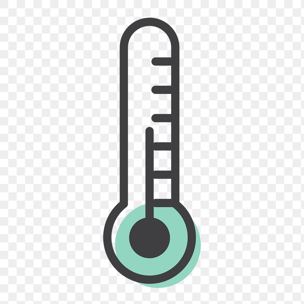 Png thermometer icon for world environment day in simple line
