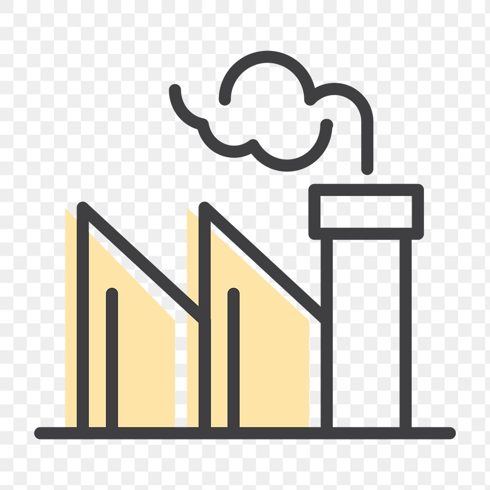 Png coal plant emission icon air pollution simple line