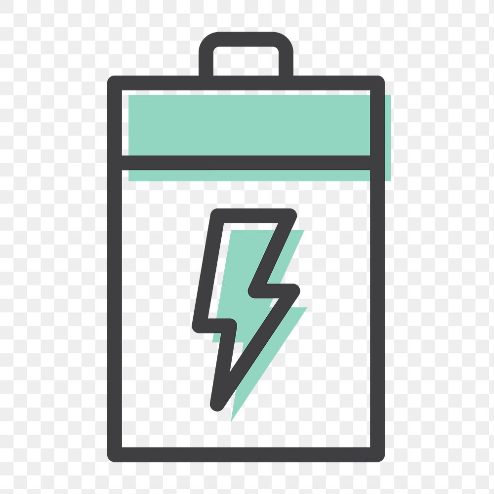 Battery png renewable power icon environmental awareness simple line