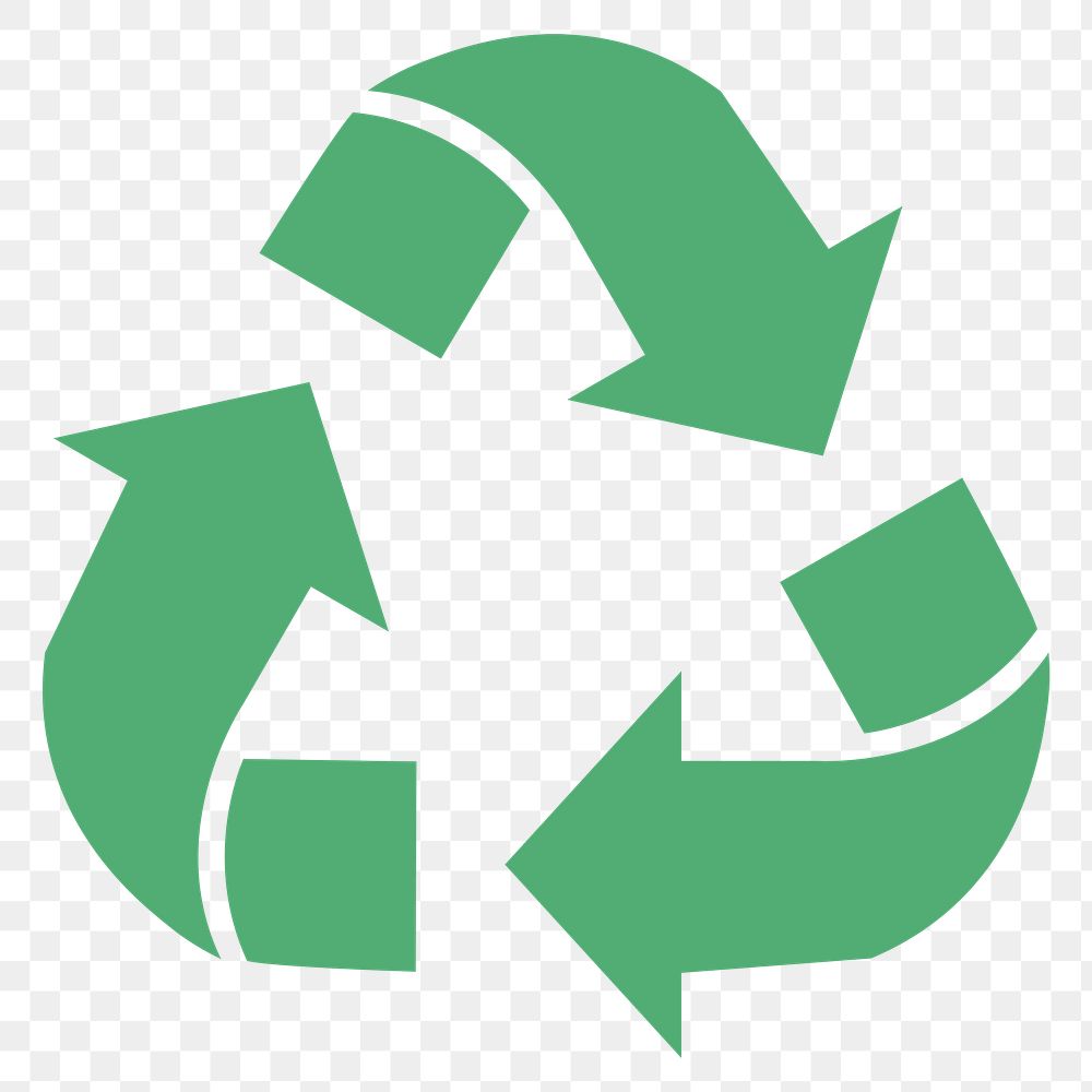 Png recycling icon green earth day symbol in flat design