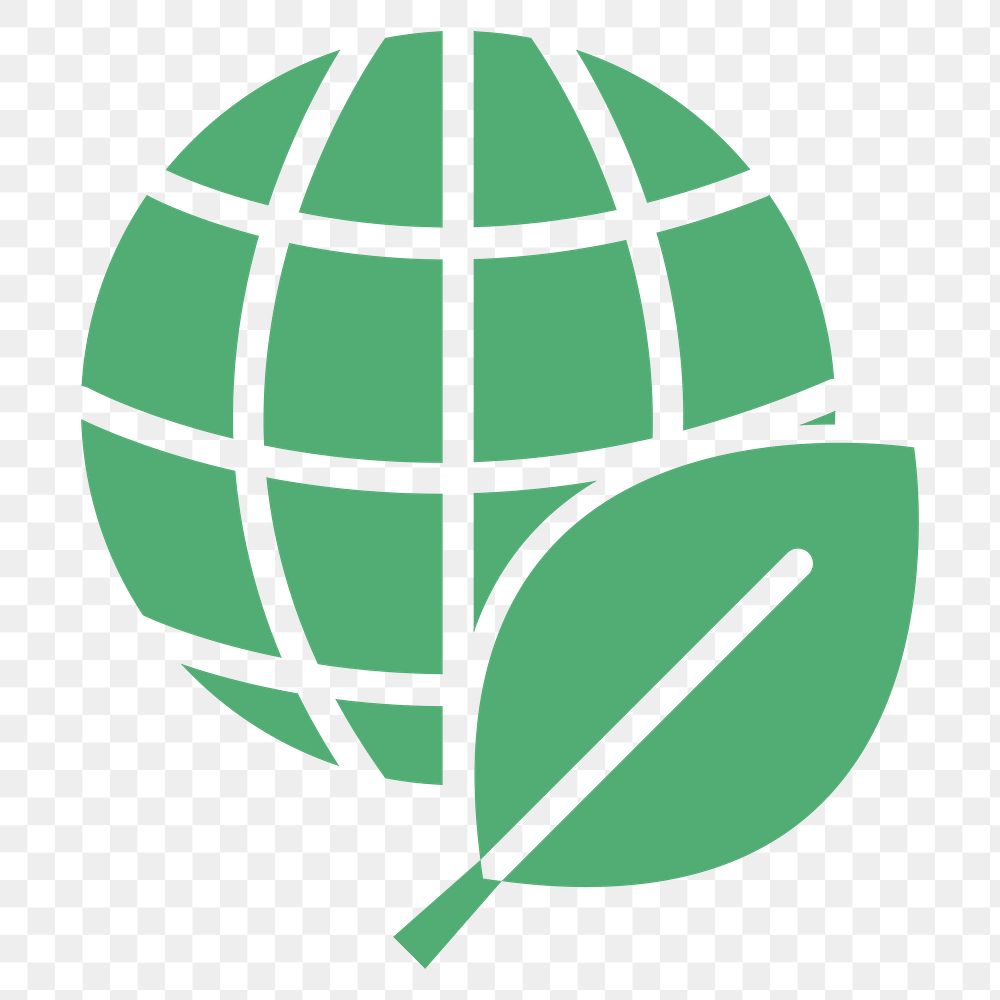 Png sustainable planet icon in flat design