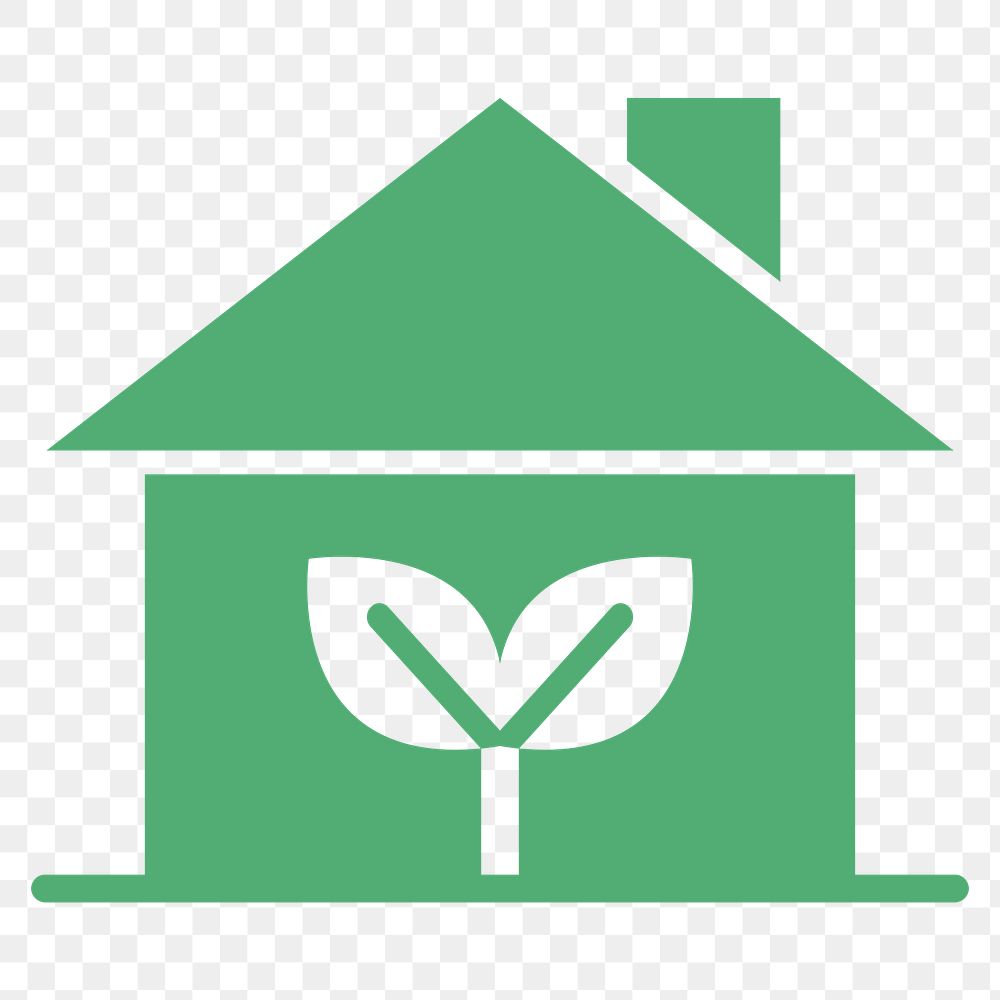 Png sustainable living household icon in flat graphic