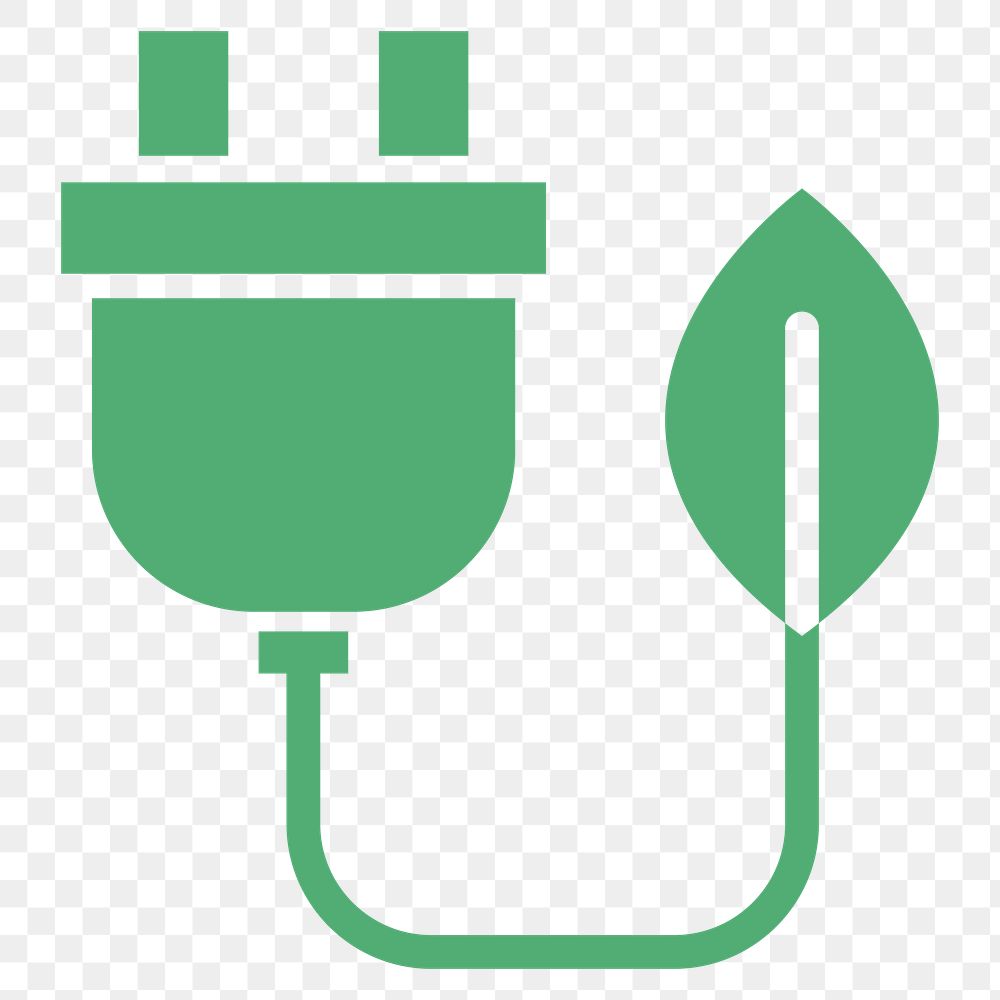 Png plug energy icon for world environment day in flat design