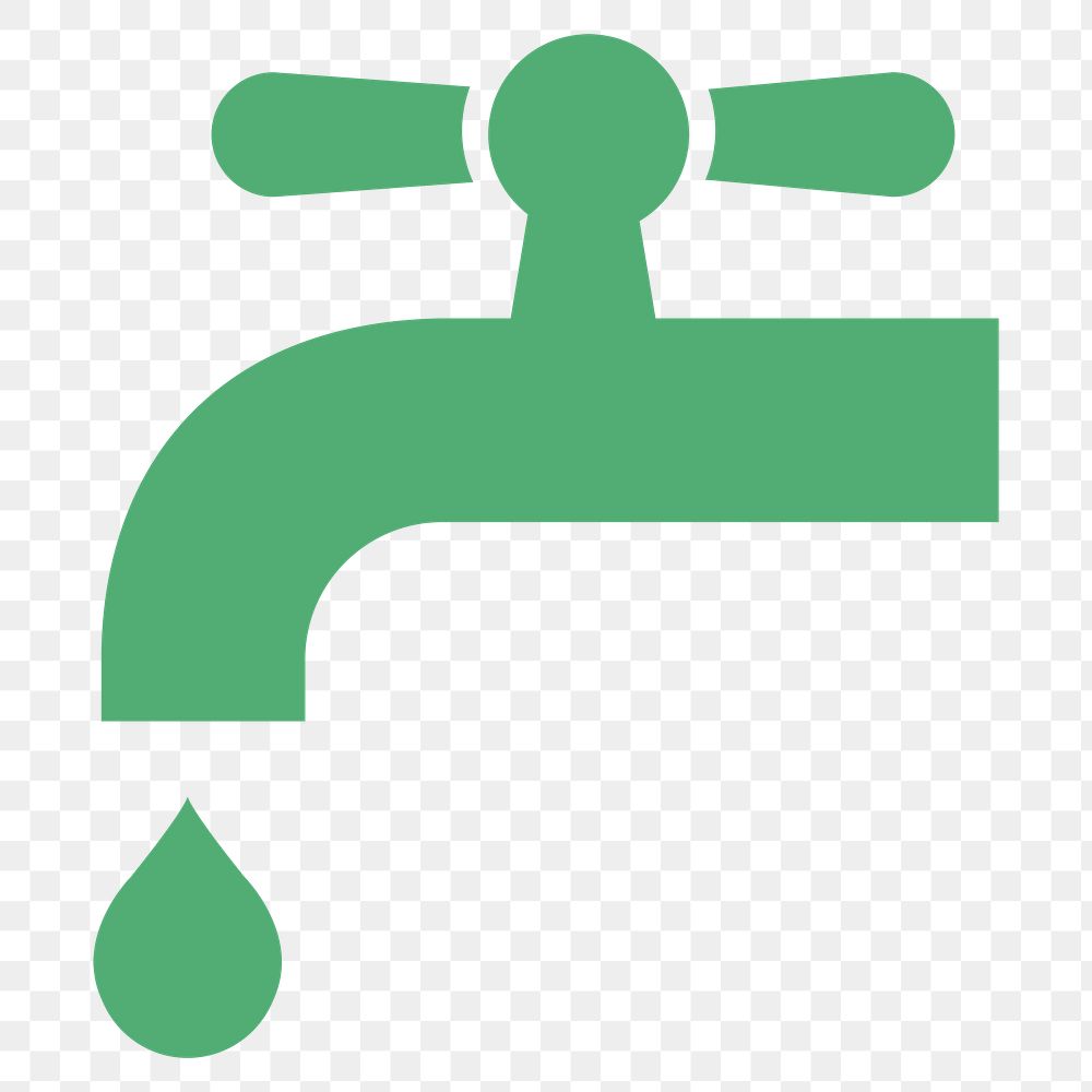 Png water faucet icon for world environment day in flat design