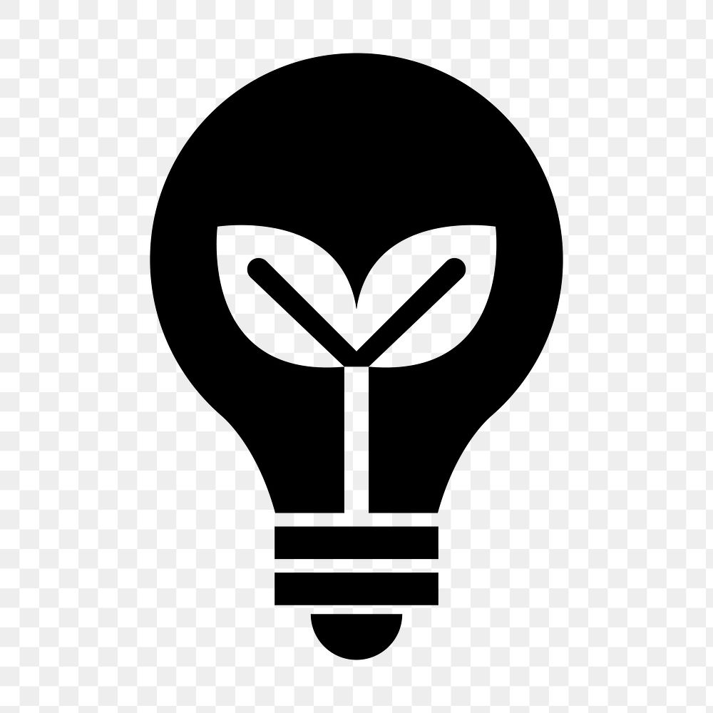 Png light bulb icon environment for business in flat graphic