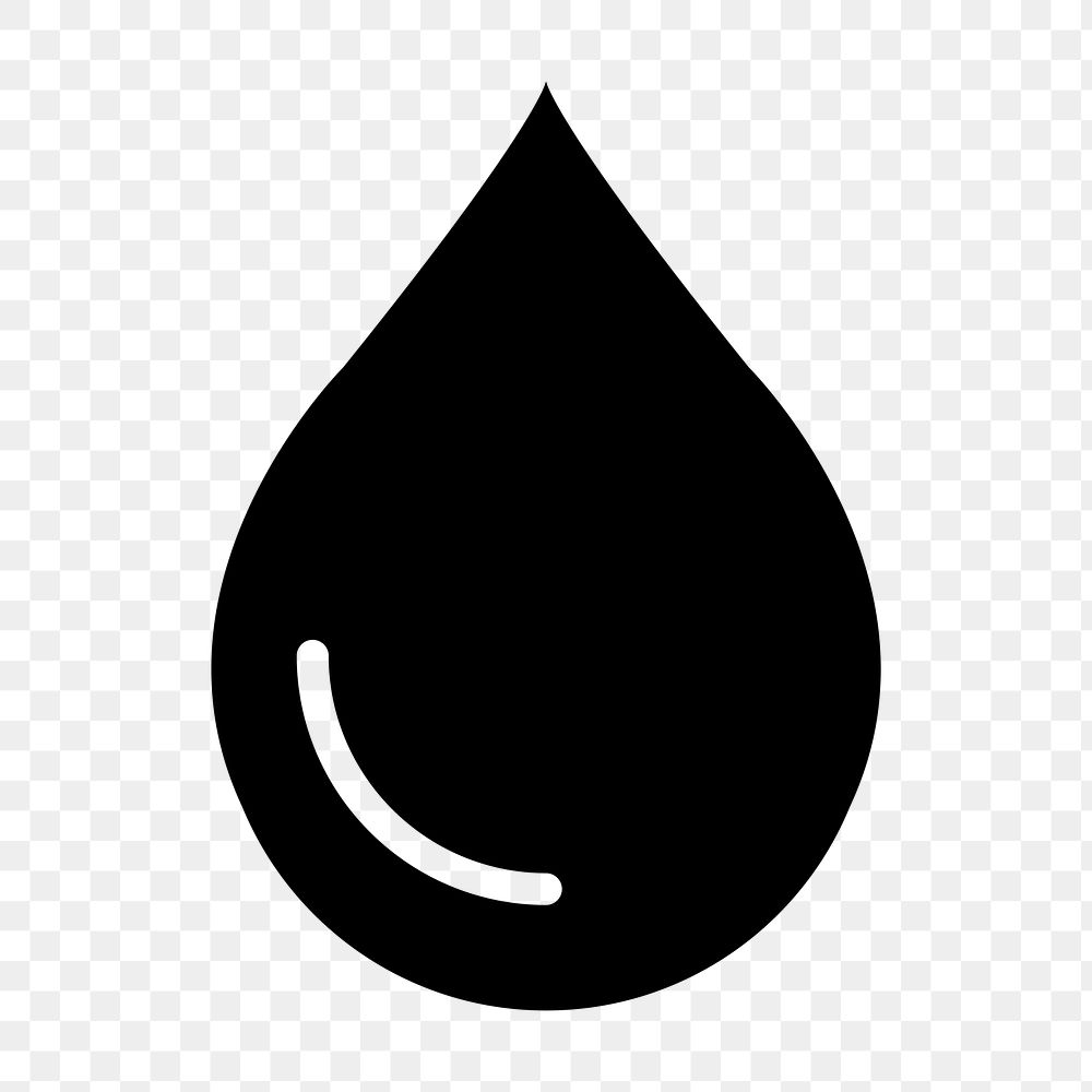 Png water drop icon for business in flat graphic