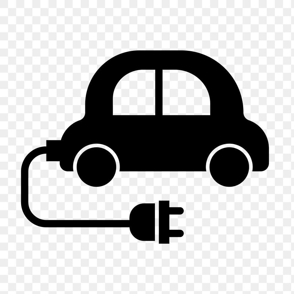 Png EV car icon for business in flat graphic