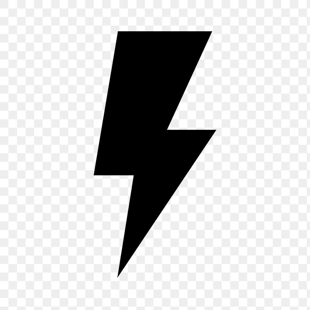 Lightning png icon for business in flat graphic