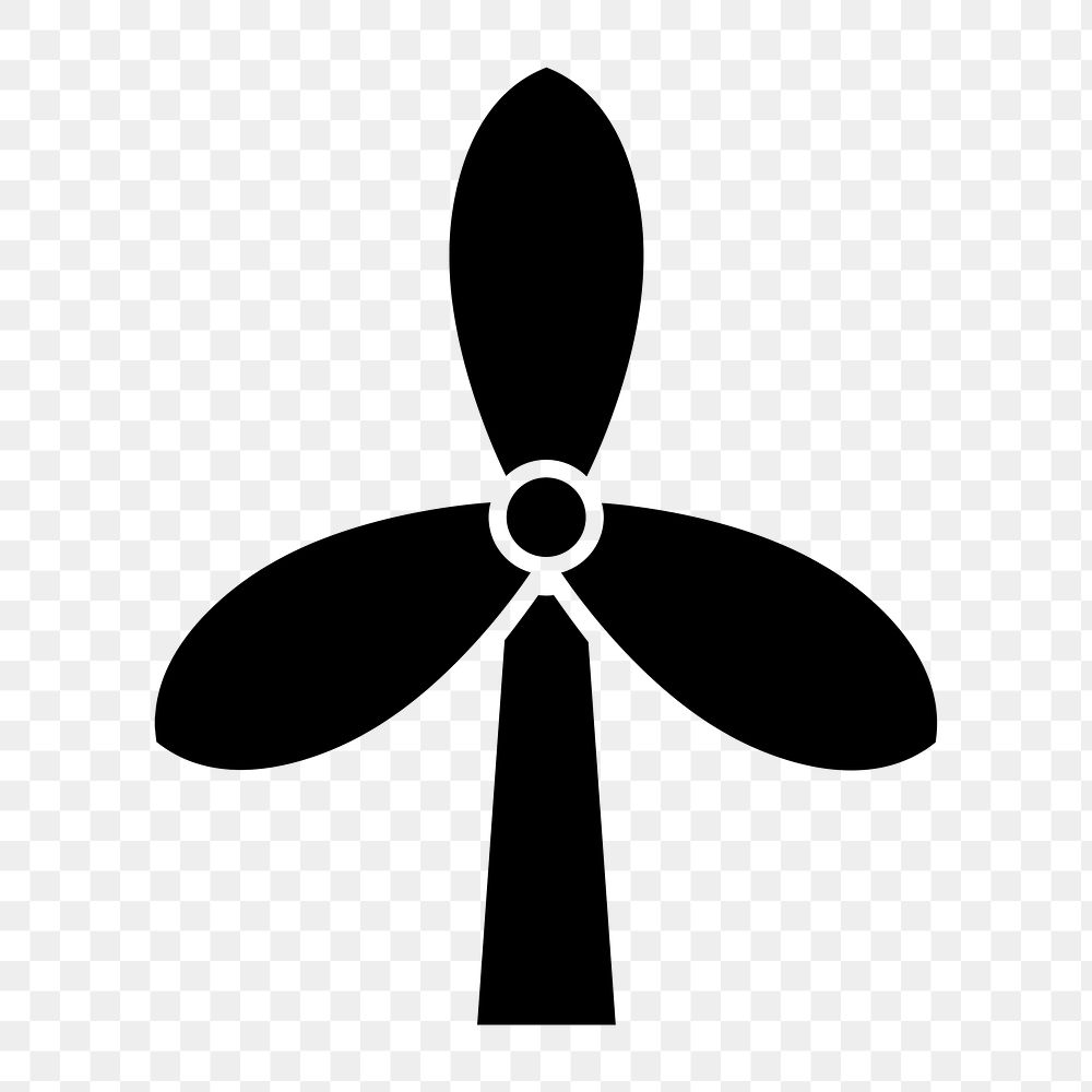 Png wind turbine icon for business in flat graphic