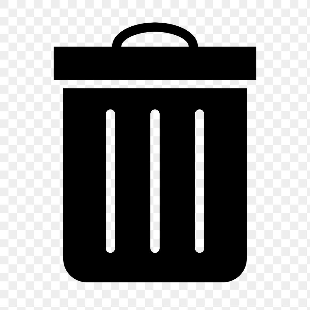 Png trash can icon for business in flat graphic