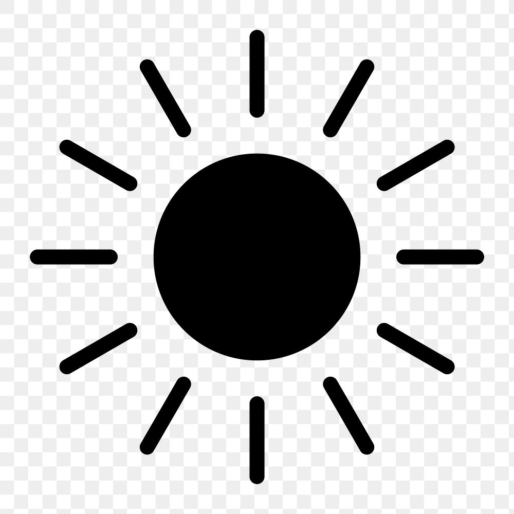 Sun png icon for business in flat graphic