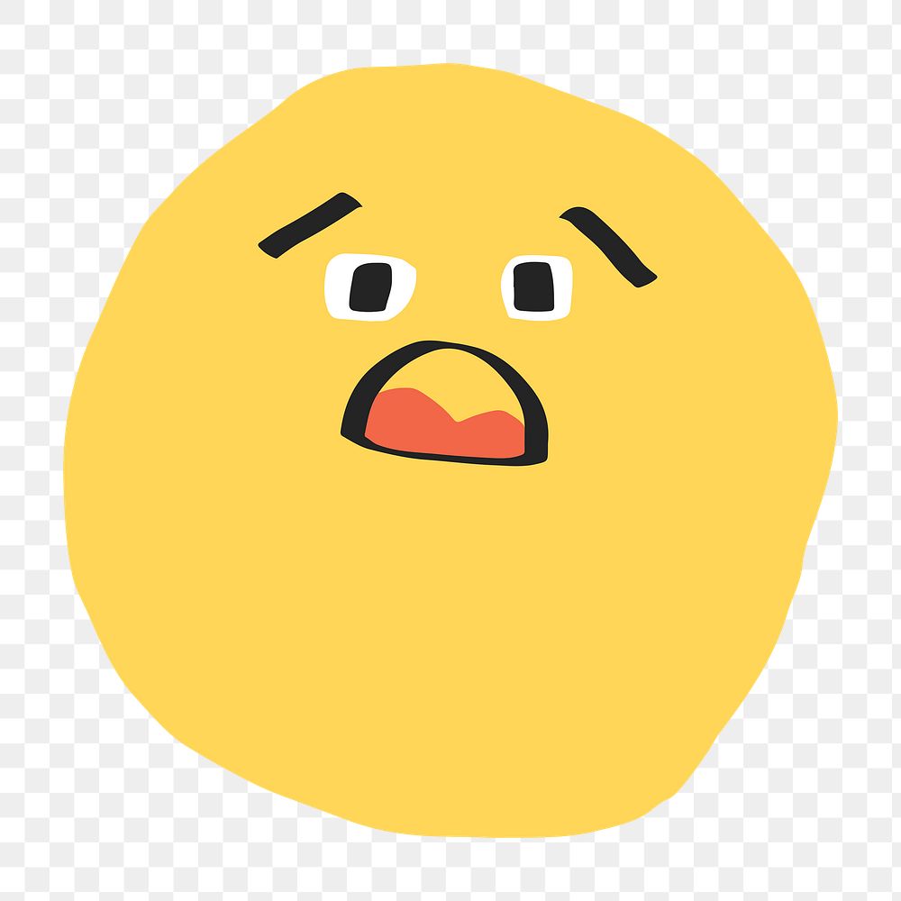 PNG fearful face sticker doodle emoticon icon
