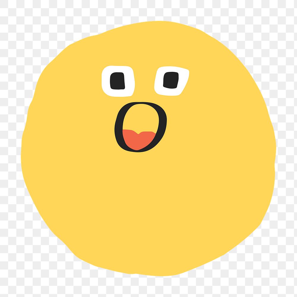 PNG shocked face sticker cute doodle emoji icon