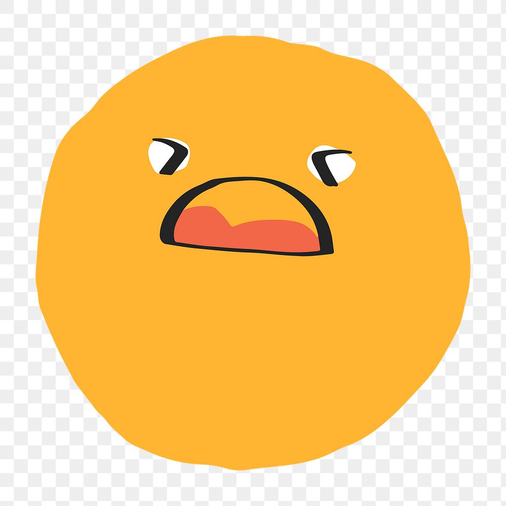 PNG tired face sticker cute doodle emoji icon