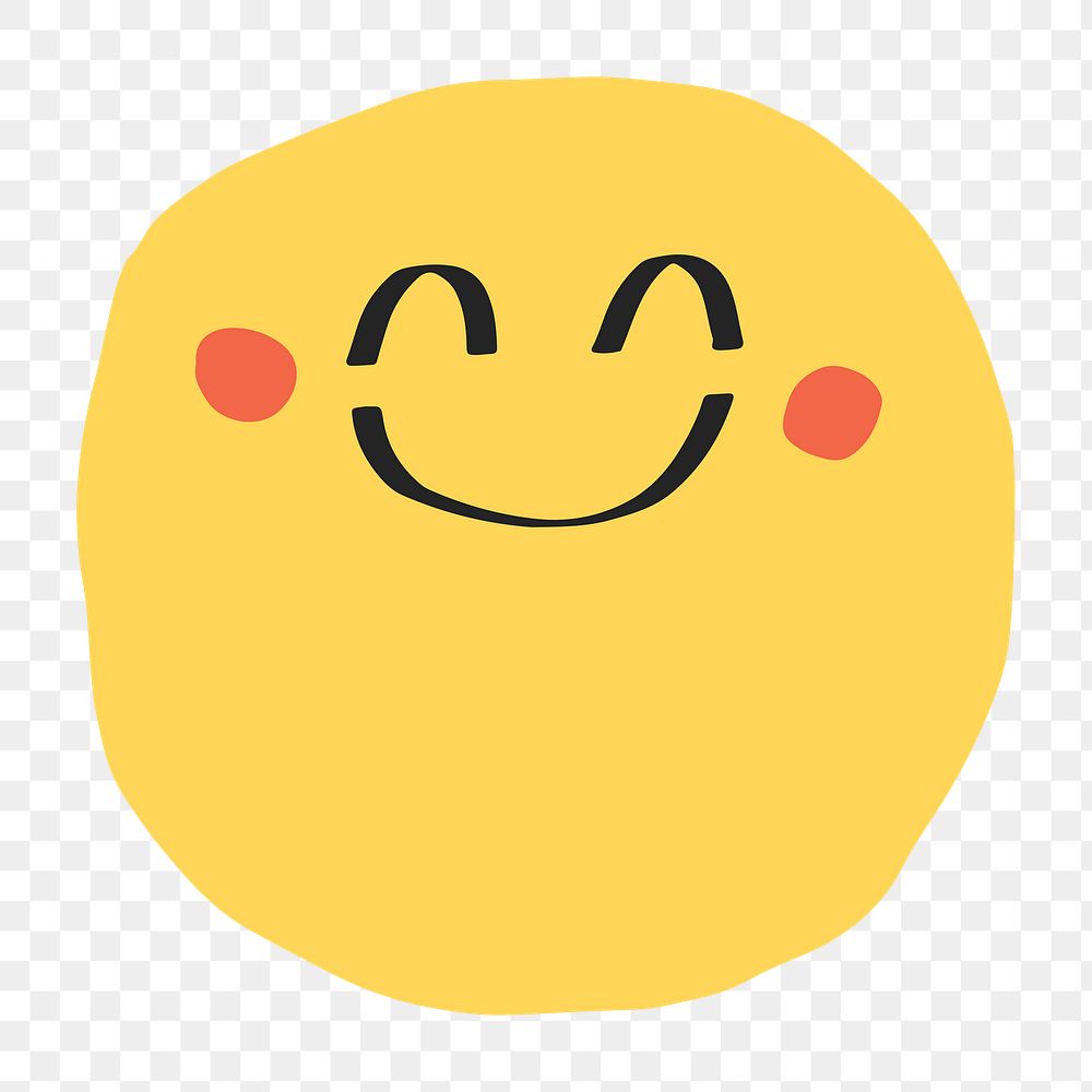 PNG grinning face sticker cute doodle emoticon