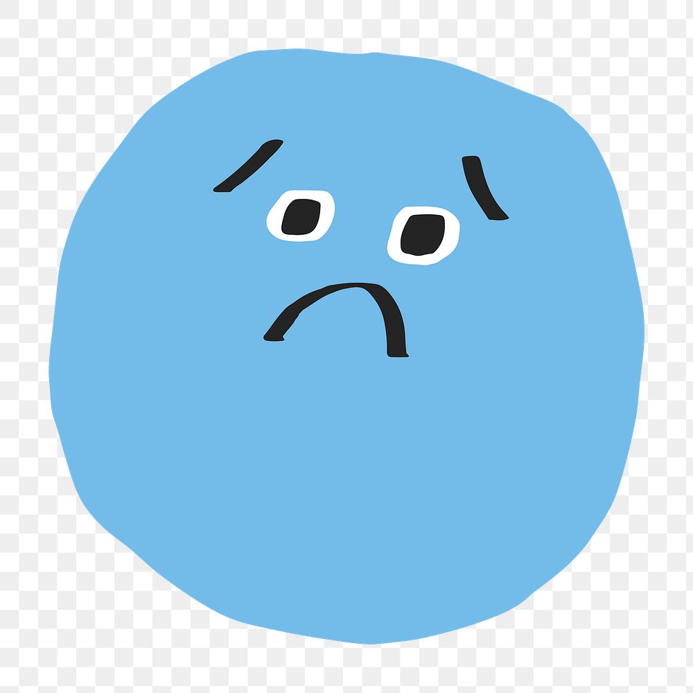 PNG sad face sticker cute doodle icon