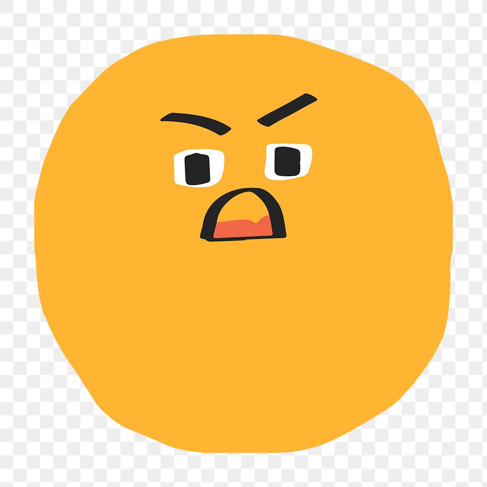 PNG annoyed face sticker cute doodle emoji icon