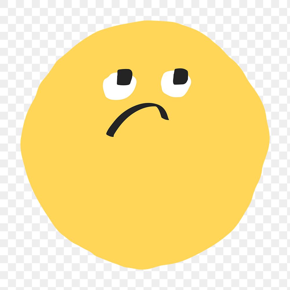PNG unamused face sticker cute doodle emoji icon