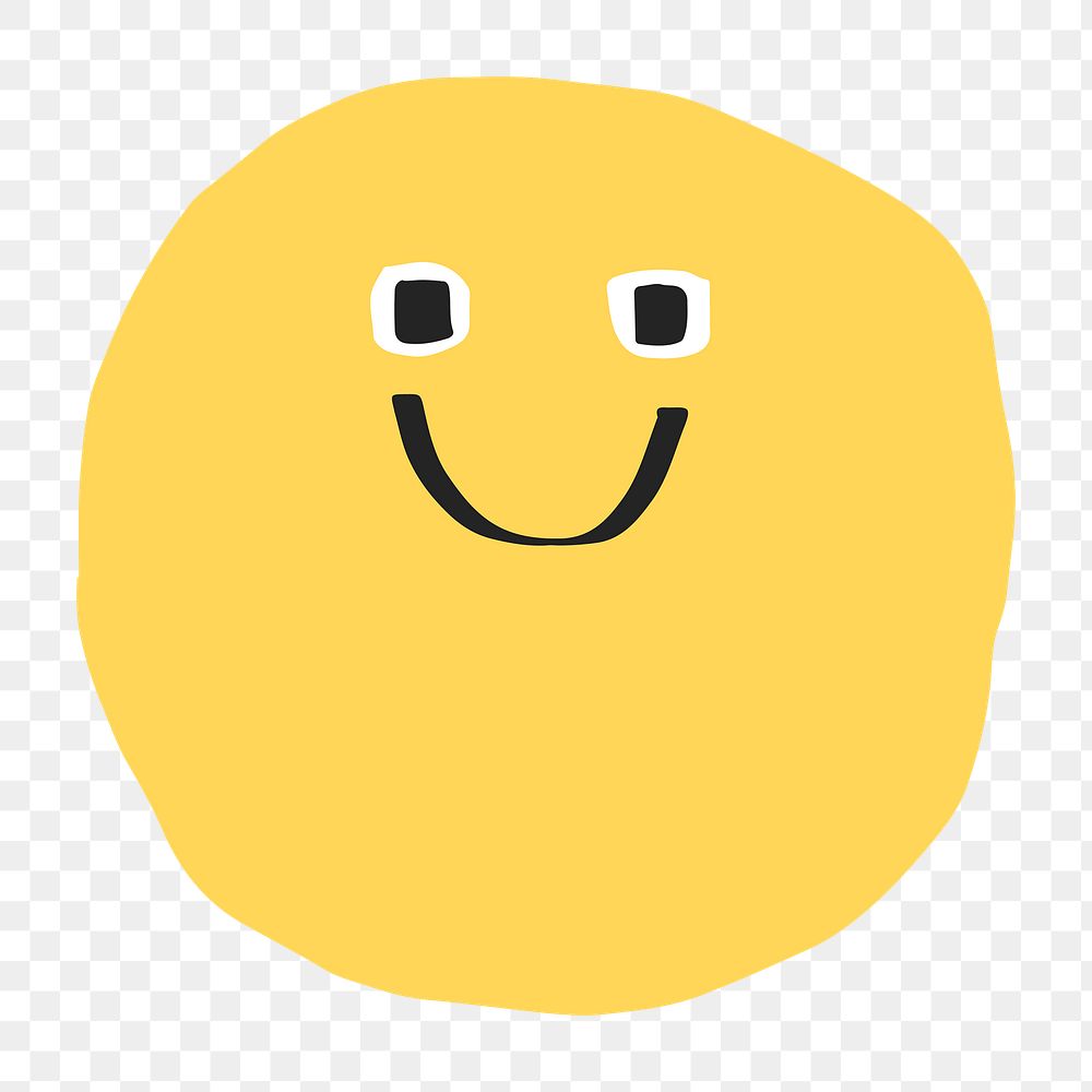 PNG slightly smiling face sticker doodle emoticon