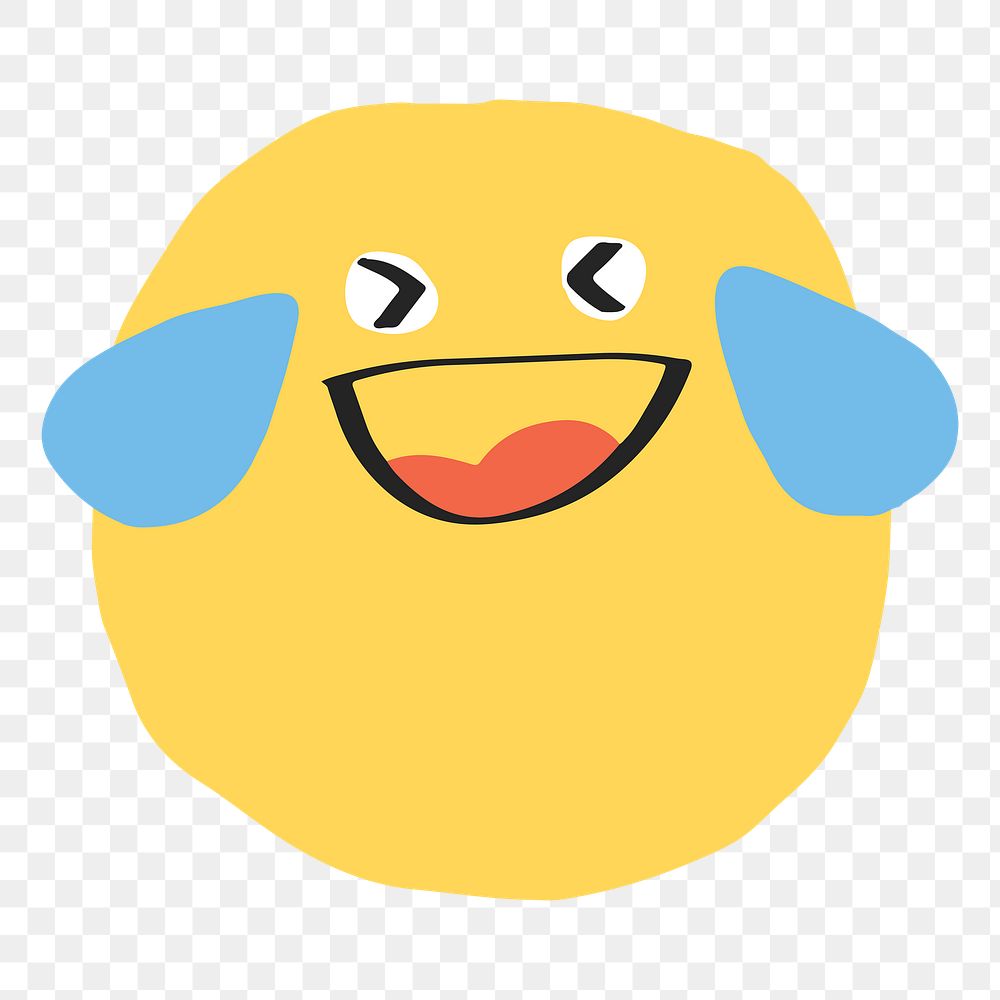 PNG tear of joy sticker cute doodle emoticon icon