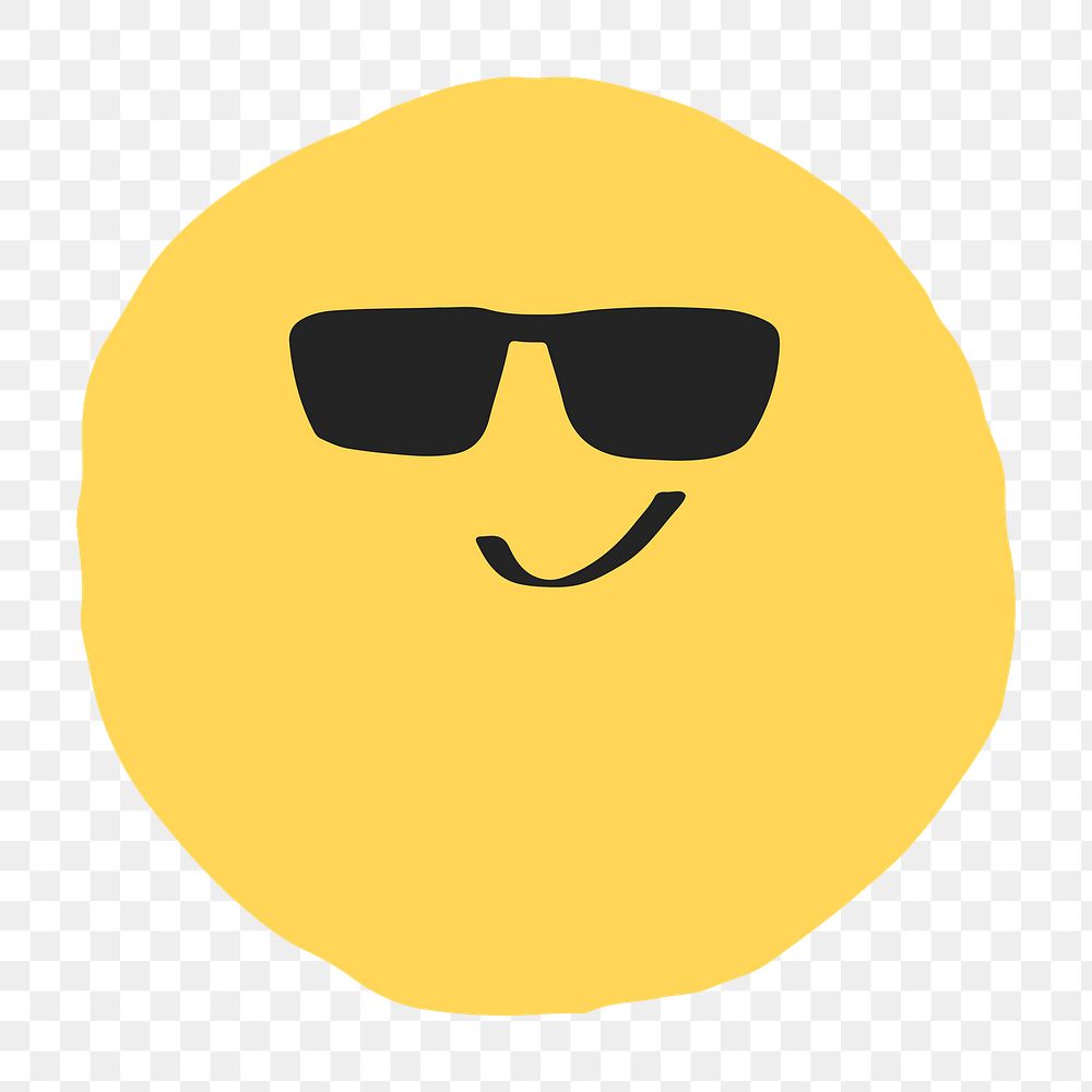 PNG cool face sticker cute doodle emoji icon