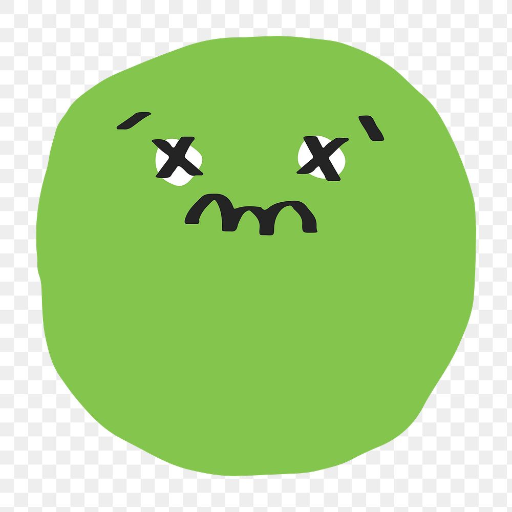 PNG confused face sticker cute doodle emoticon